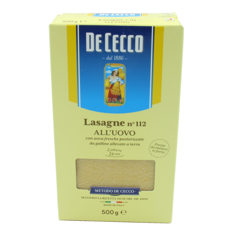 Lasagne no. 112 All'uovo De Cecco 500 g -  : Épicerie